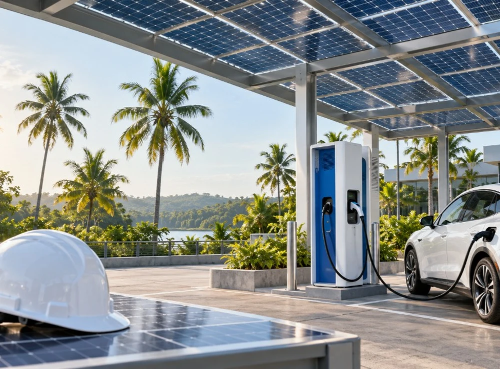 Solar-powered EV charging station in Kerala - Nellisseril Group